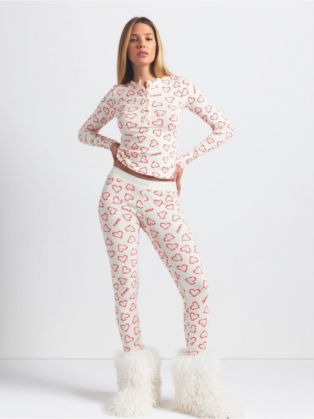 🤍 SKIMS Heart Print Lounge Set ❤️ small